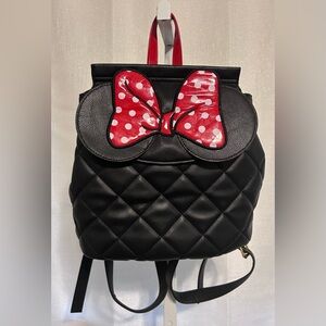 Dani by Danielle Nicole Disney Minnie Mouse Black Quilted Red Bow Backpack Purse